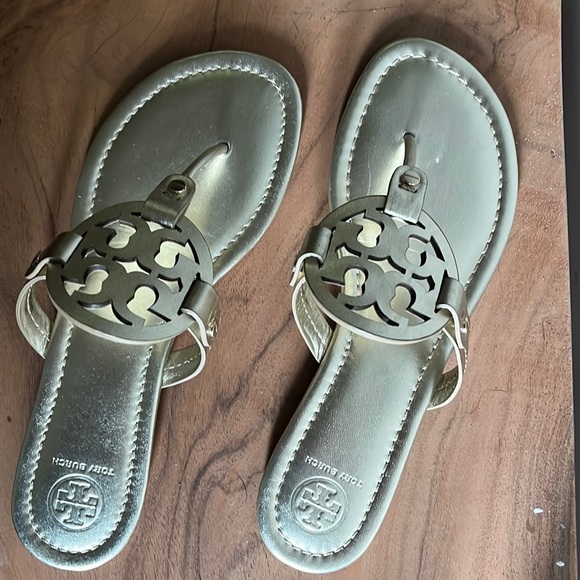 Tory Burch Shoes - Tory Burch Miller 8.5 gold, like new.